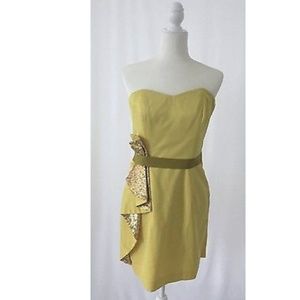 Bagdley Mischka Limelight Yellow Mini Dress